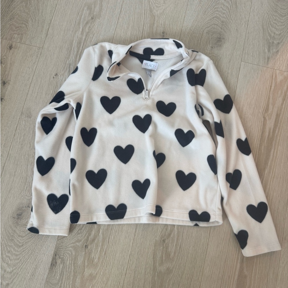 Place Cream and Black Zip-Up Fleece